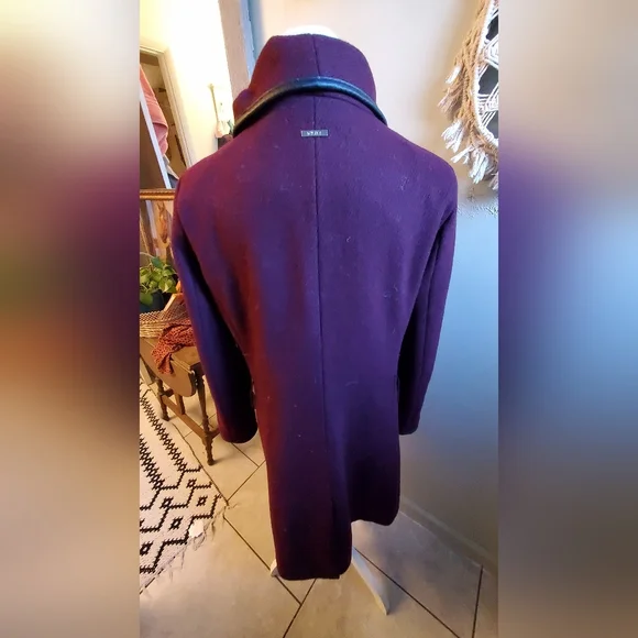DKNY Women's Deep Burgundy Trench Coat - Picture 5 of 10